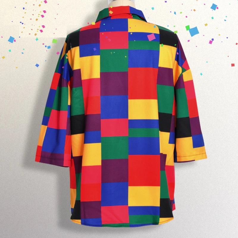 90s Vintage Aesthetic Rainbow Clothing Plus Size Blouse