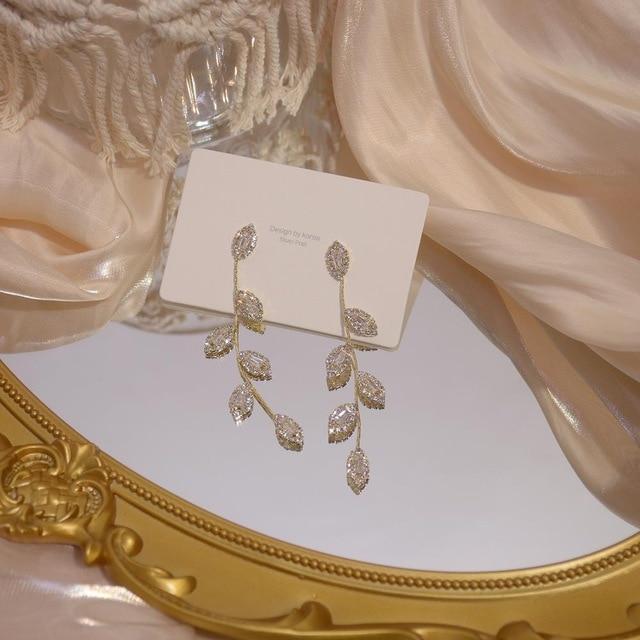 Crystal Vine Tassel Earrings