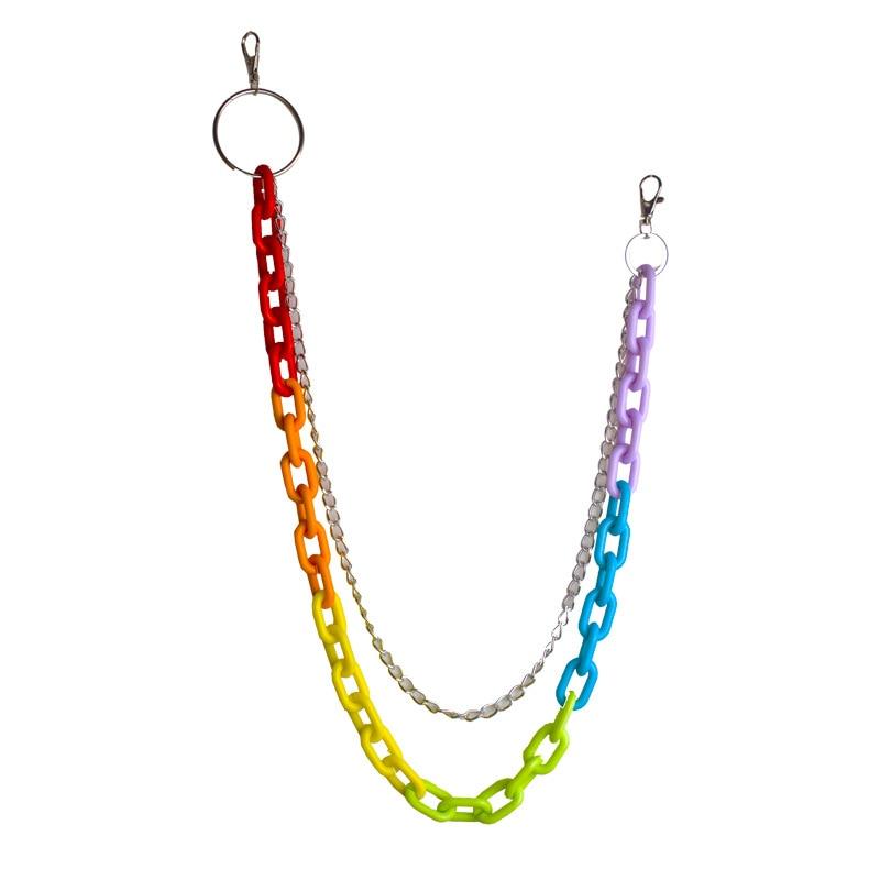 Rainbow Layered Pant Chain accessory for your Grunge outfits.