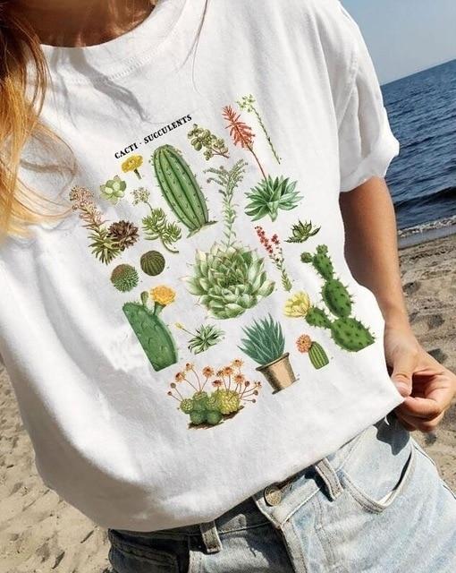 Succulent Cactus T-Shirt - Aesthetics Soul