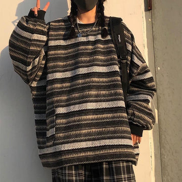 Harajuku Vintage Plaid Knitting Cardigan Men Oversized Checkerboard Jumper  Cardigan Ugly Sweater Black Hip Hop Sweater Women - AliExpress