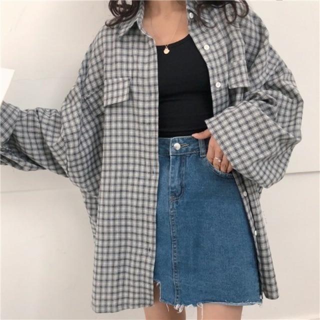 90s Aesthetic Vintage Loose Shirt – Aesthetic Clothes Store