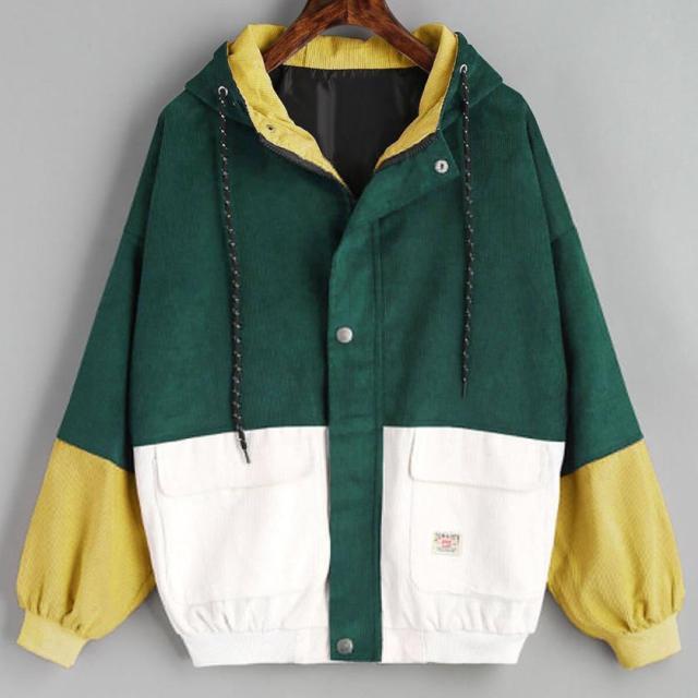 90s Corduroy Hooded Jacket