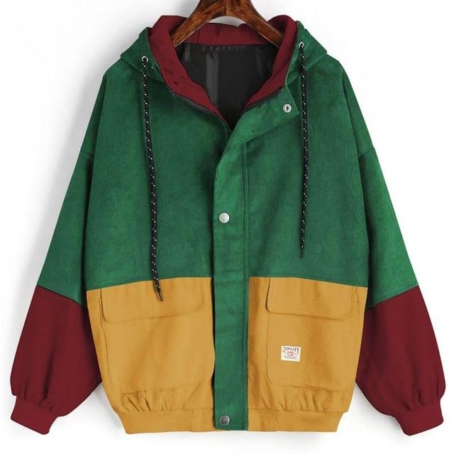 90s Corduroy Hooded Jacket – Aesthetic Clothes Store