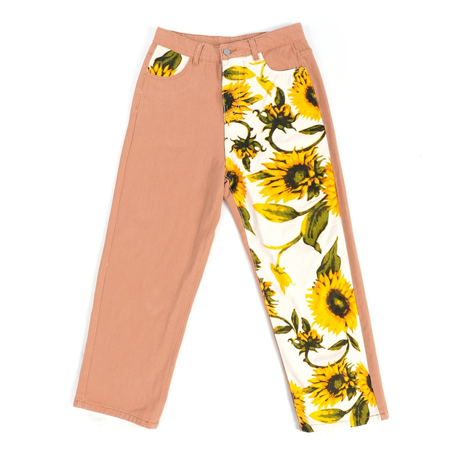 Orange & Yellow Sunflower Bianza Print Pants & Top Set – Unique Vintage