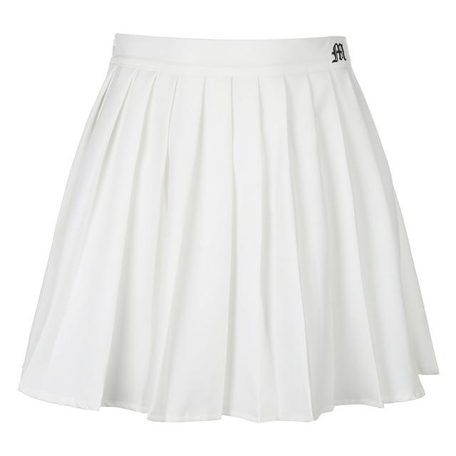 Aesthetic Soft Girl White Pleated Sexy Mini Skirt