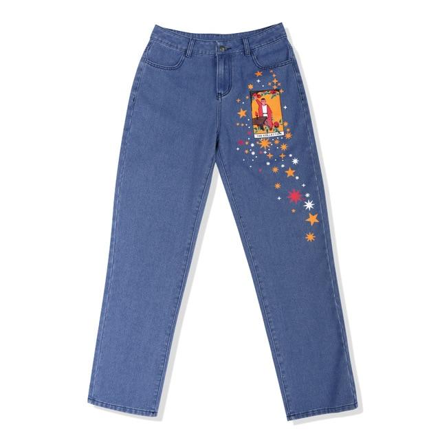 Y2K Aesthetic Floral Flare Jeans