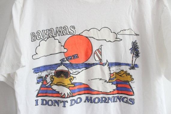 Bahamas I Don't Do Mornings Beach Duck T-Shirt | Aesthetics Soul