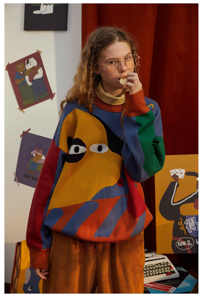 Vinateg Aesthetic colourful arthoe Doggy Sweater