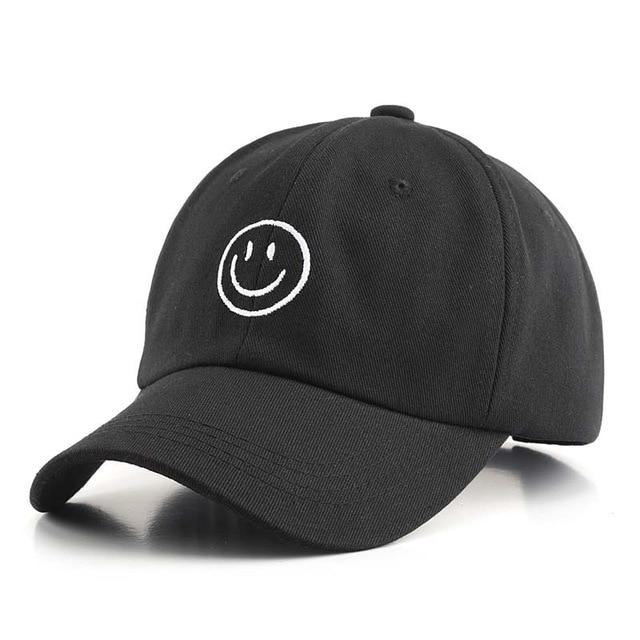 Black Fake Smile Dad Hat