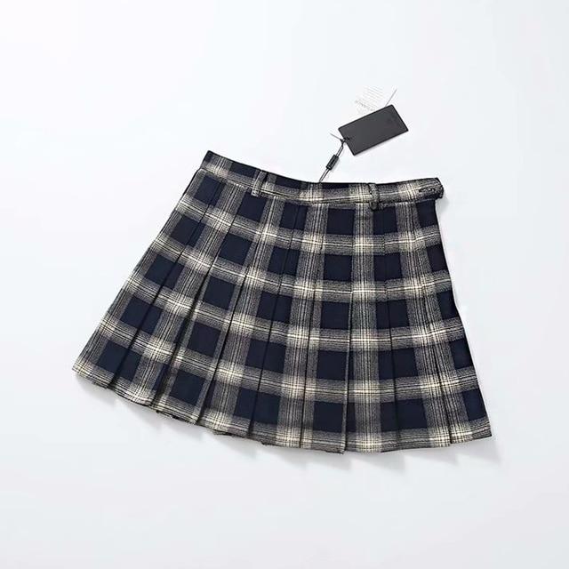 Grunge Style High Waist Mini School Skirt