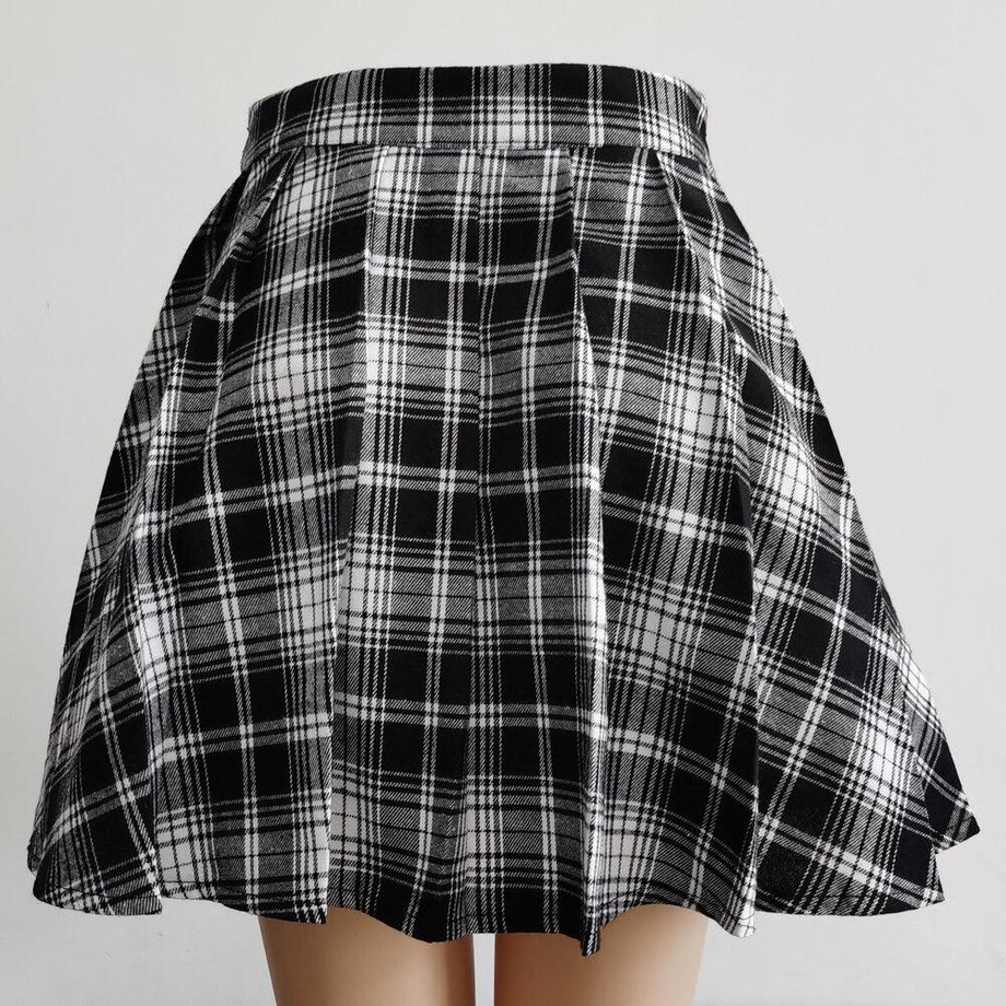 Harajuku Gothic Plaid Skirts – Aesthetic Clothes Store
