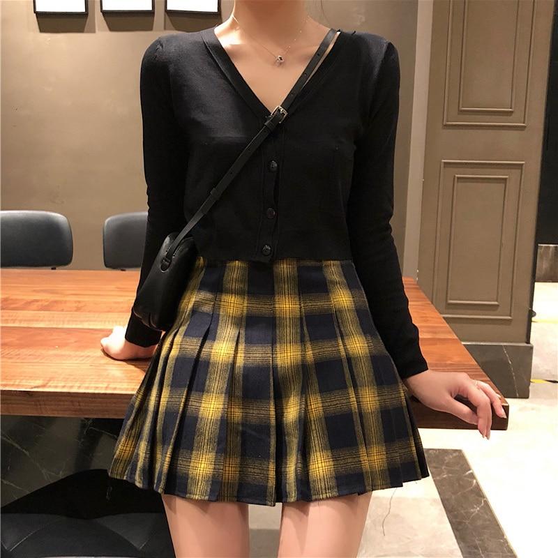 Harajuku Plaid Skirt - Aesthetics Soul