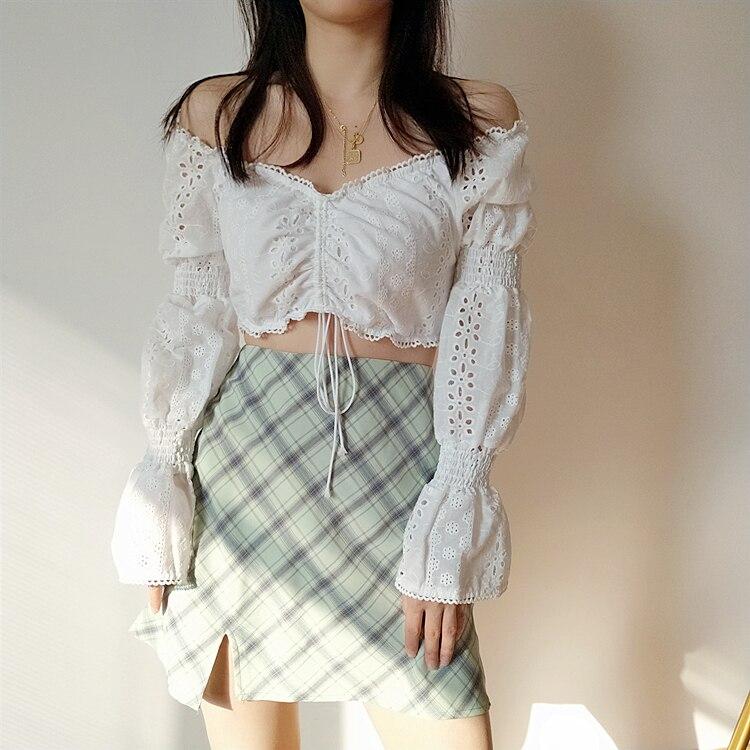 High Waisted Cut Mini Skirt