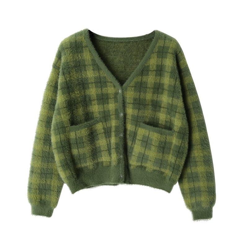 Green Cropped sweater from the Indie Girl aesthetic outfit collection.