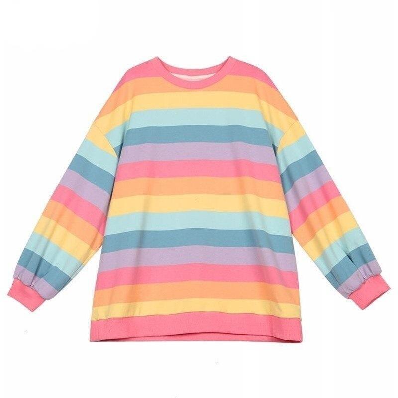 Pastel oversize Rainbow Jumper | Rainbow Clothing Kawaii fashion