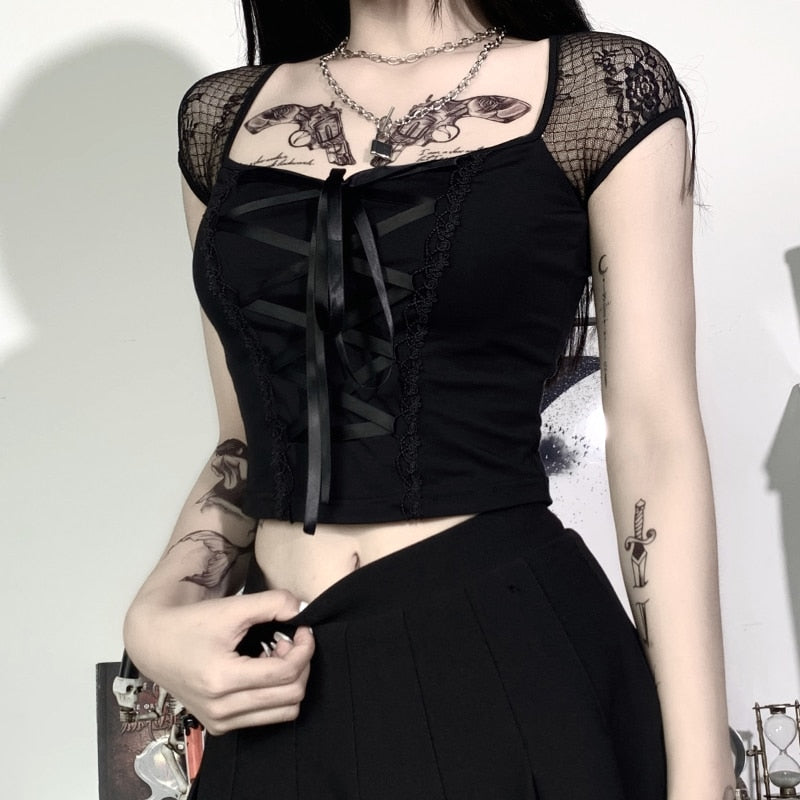 Black Magic Corset Top  Grunge Aesthetic Outfits – Aesthetic Clothes Store