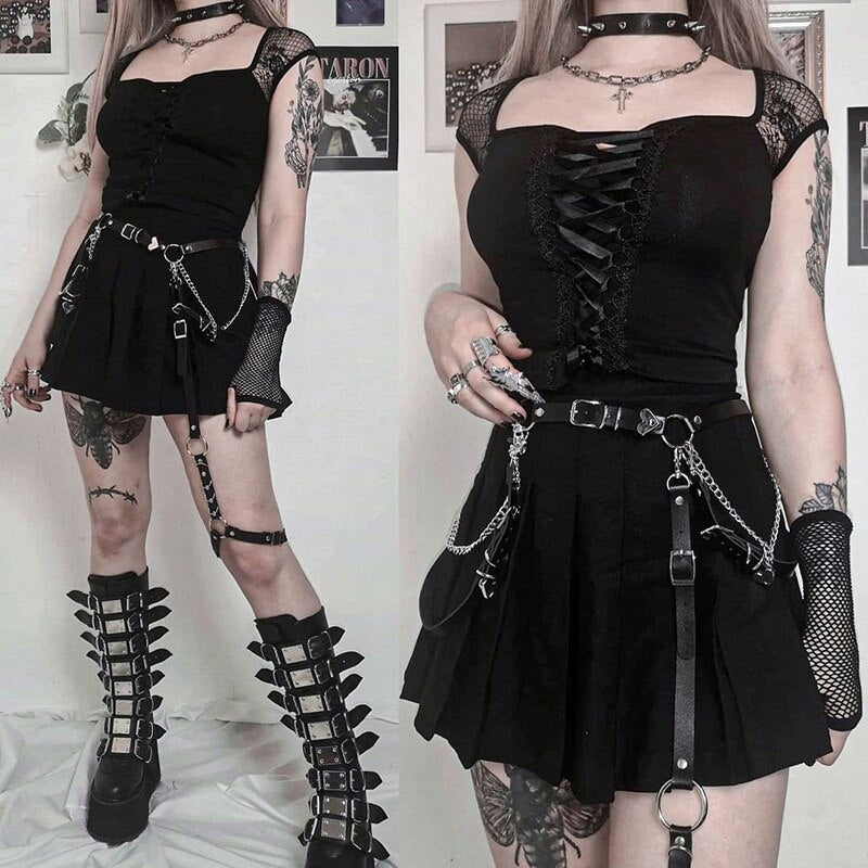 Black Magic Corset Top  Grunge Aesthetic Outfits – Aesthetic