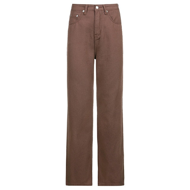 brown Stylish Y2K aesthetic pants
