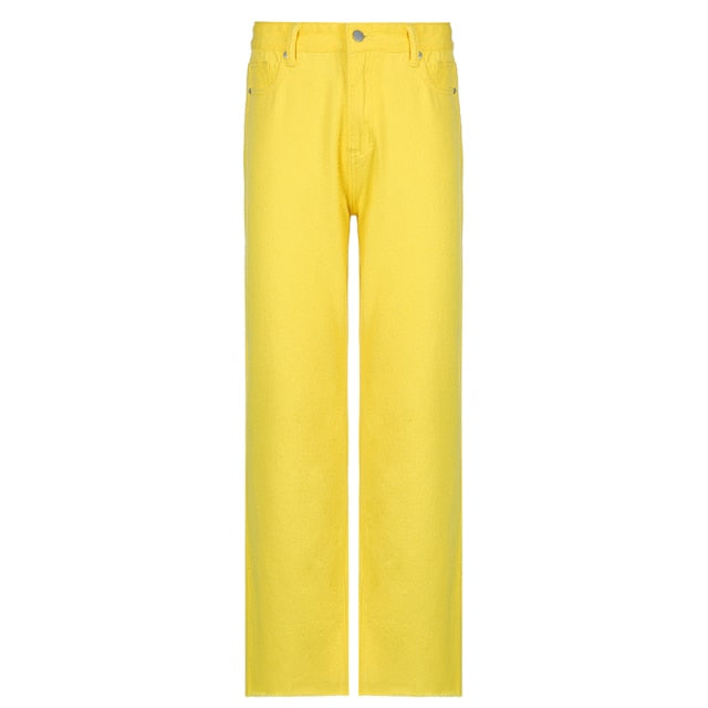 sunflower yellow Stylish Y2K aesthetic pants