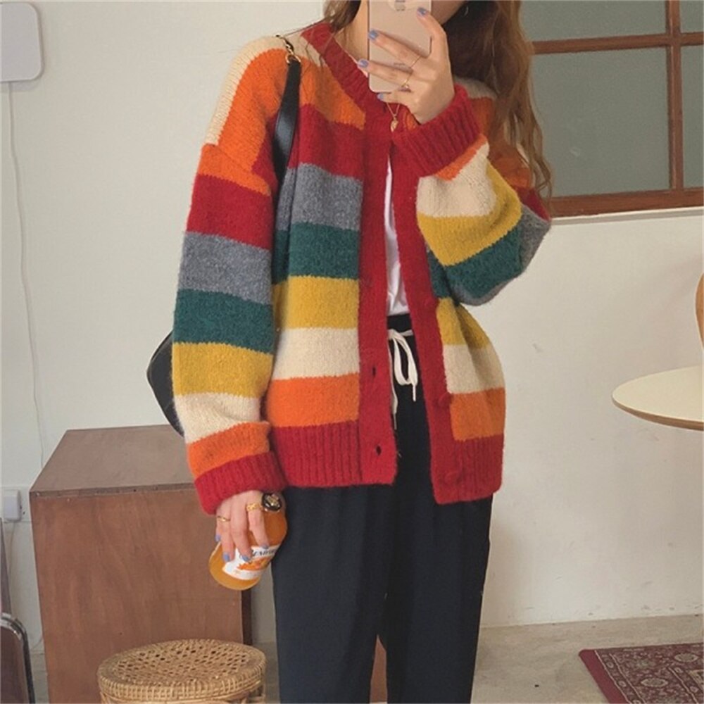 Rainbow Stripe Cardigan | Rainbow Clothing