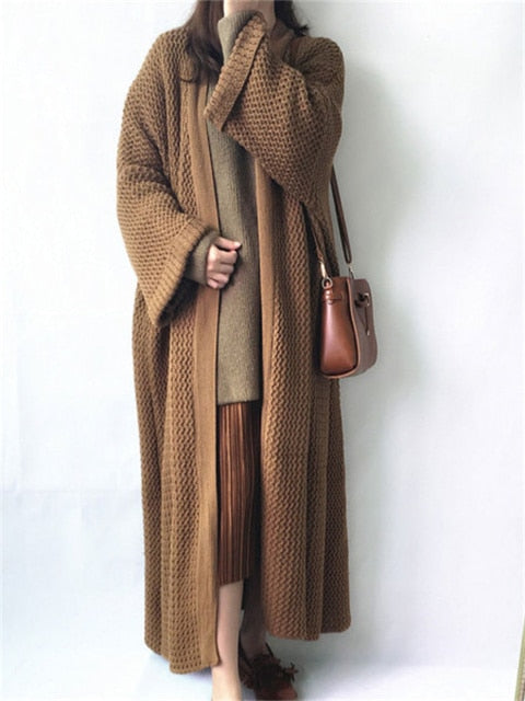 Loose Long Thick Knit Cardigan Coat – Aesthetic Clothes Store