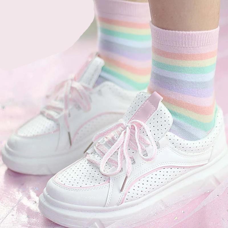 Pastel coloured Rainbow Socks | Aesthetics Soul
