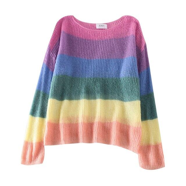 Pastel Coloure striped Rainbow Sweater | Rainbow Clothes