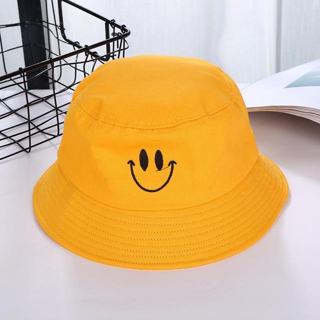 Smile stitched Bucket Hat 😊 | Aesthetic Clothes – Aesthetic Clothes Store
