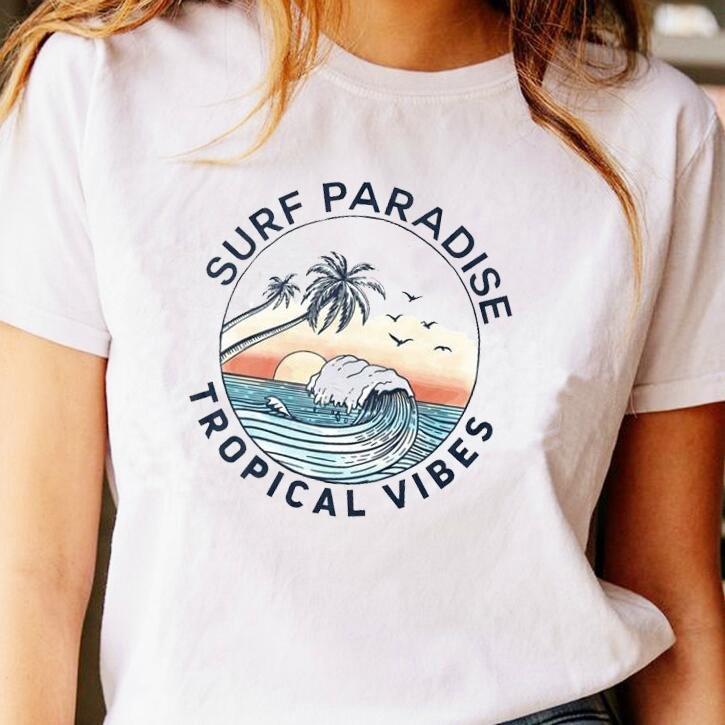 Surf Paradise Tropical Vibes T-Shirt | Aesthetics Soul