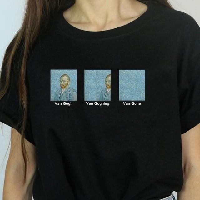 Van Gogh Van Goghing Van Gone T-Shirt humourful Wordplay funny and Aesthetics art hoe t-shirt in black