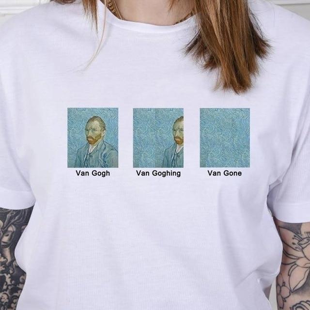 Van Gogh Van Goghing Van Gone T-Shirt humourful Wordplay funny and Aesthetics art hoe t-shirt white