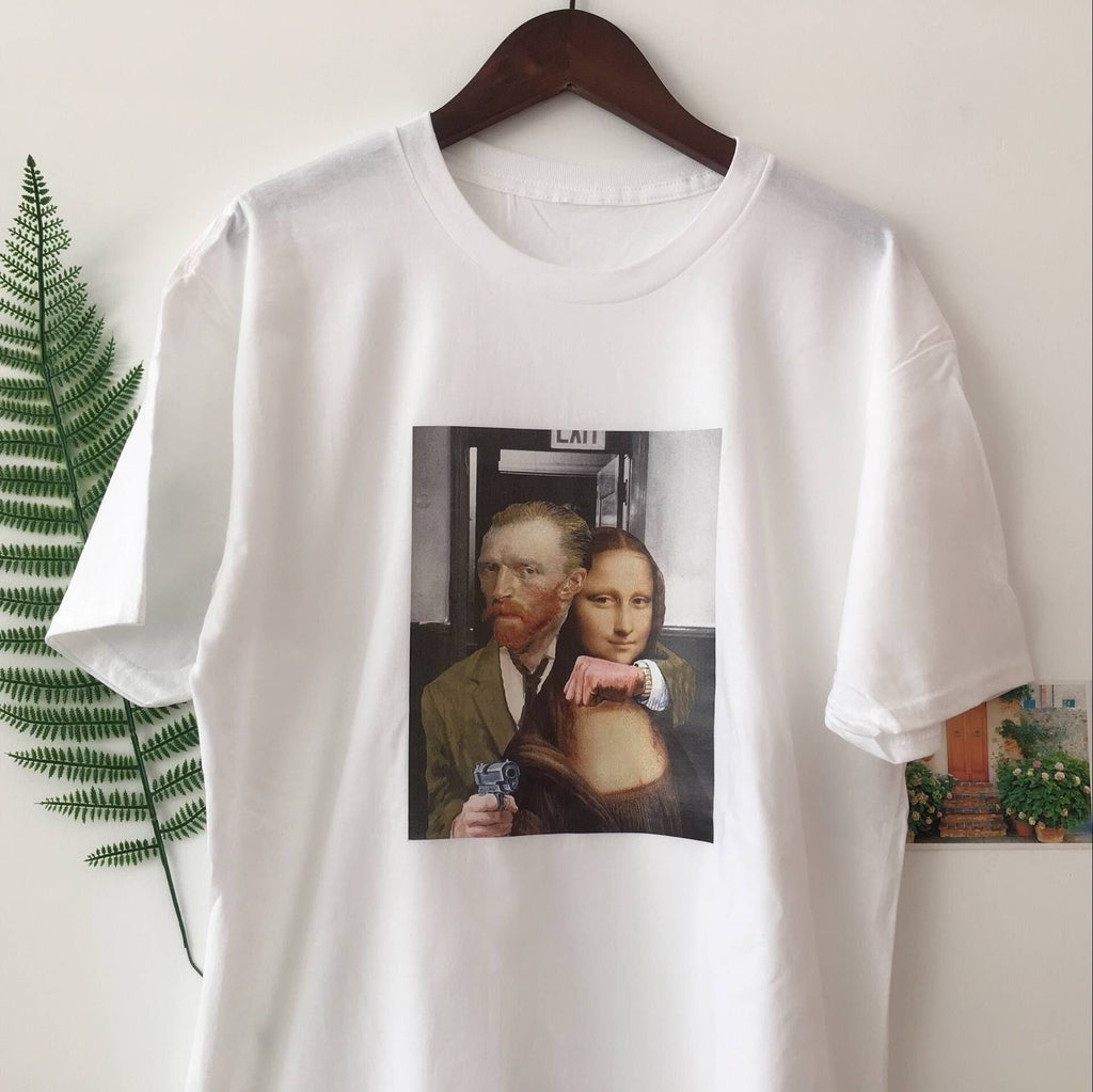 Van Gogh Kidnapping Mona Lisa T-Shirt - Aesthetics Soul