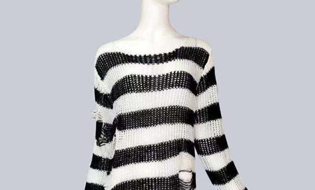Women White Punk Gothic Long Sweater