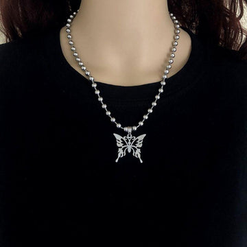 Silvery Butterfly Necklace